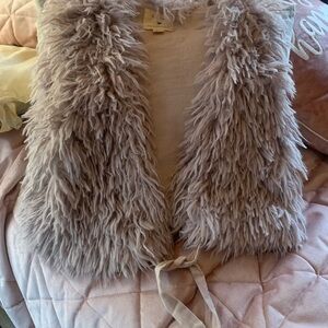 Y2K Fluffy soft lavender Faux Fur Vest